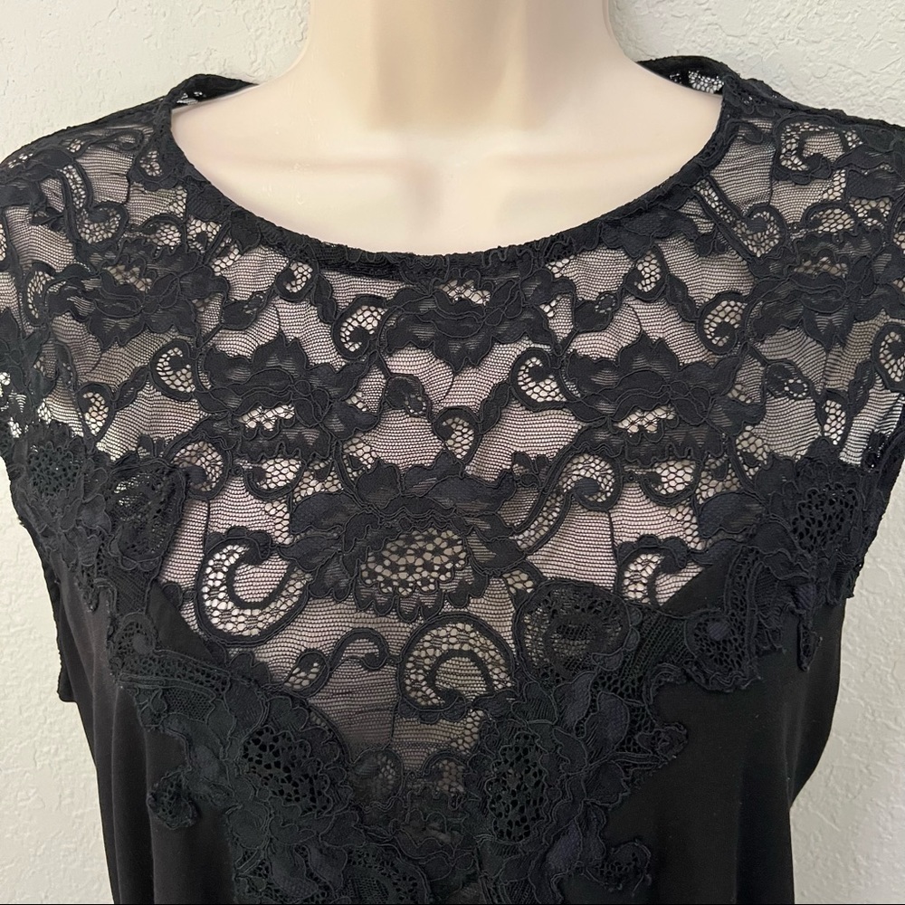 Victoria’s secret black lace bodice blouse, petite small, peplum, stretchy. - Picture 5 of 10